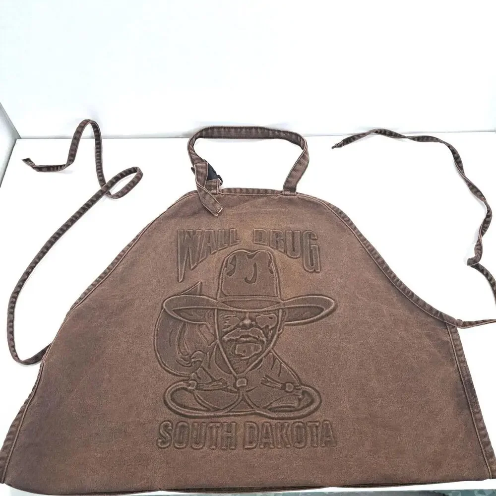 Classic Wall Drug Cowboy‎ Brown Canvas Apron  Made in the USA Pre Owned